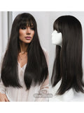 Perruque Synthétique Longue Élégante pour Femme