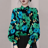 Chemise Femme Vintage à Imprimé Floral