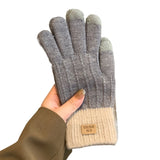 Gants Femme Tricotés Laine Cachemire Écran Tactile Intérieur Polaire Hiver