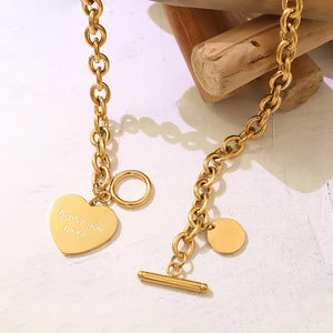 Collier Hip-Hop Épais avec Pendentif Coeur