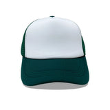Casquette trucker maille vert foncé et blanc unie Emakujitia