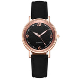 Montre femme quartz rose avec cadran strass et chiffres romains, bracelet en cuir