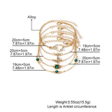 Conjunto de Pulseras con Piedra Cristal Verde