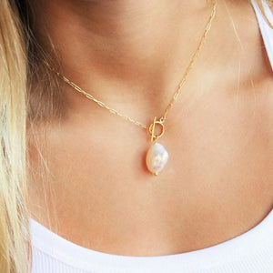Collier avec pendentif Perles d'Eau Douce Élégant