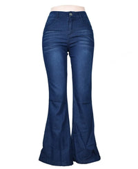 Jeans larges pour femmes à taille haute, conçus dans un tissu léger et extensible.