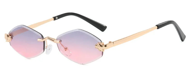 Lunettes de soleil polygonales vintage pour femmes