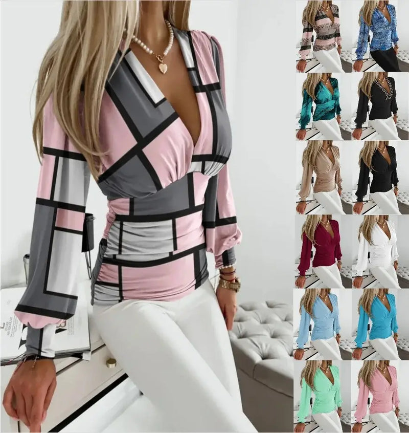 Blouse Élégante à Carreaux pour Femme