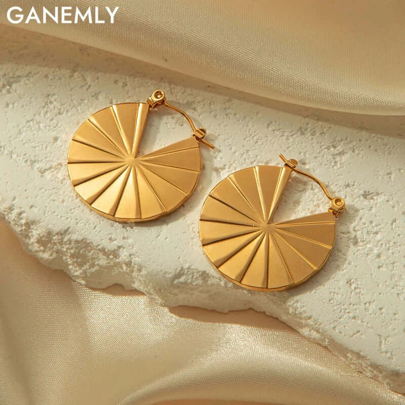 Boucles d'oreilles rondes en acier inoxydable tendance