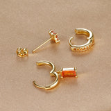 Boucles d'oreilles pendantes zircon avec motif fleur
