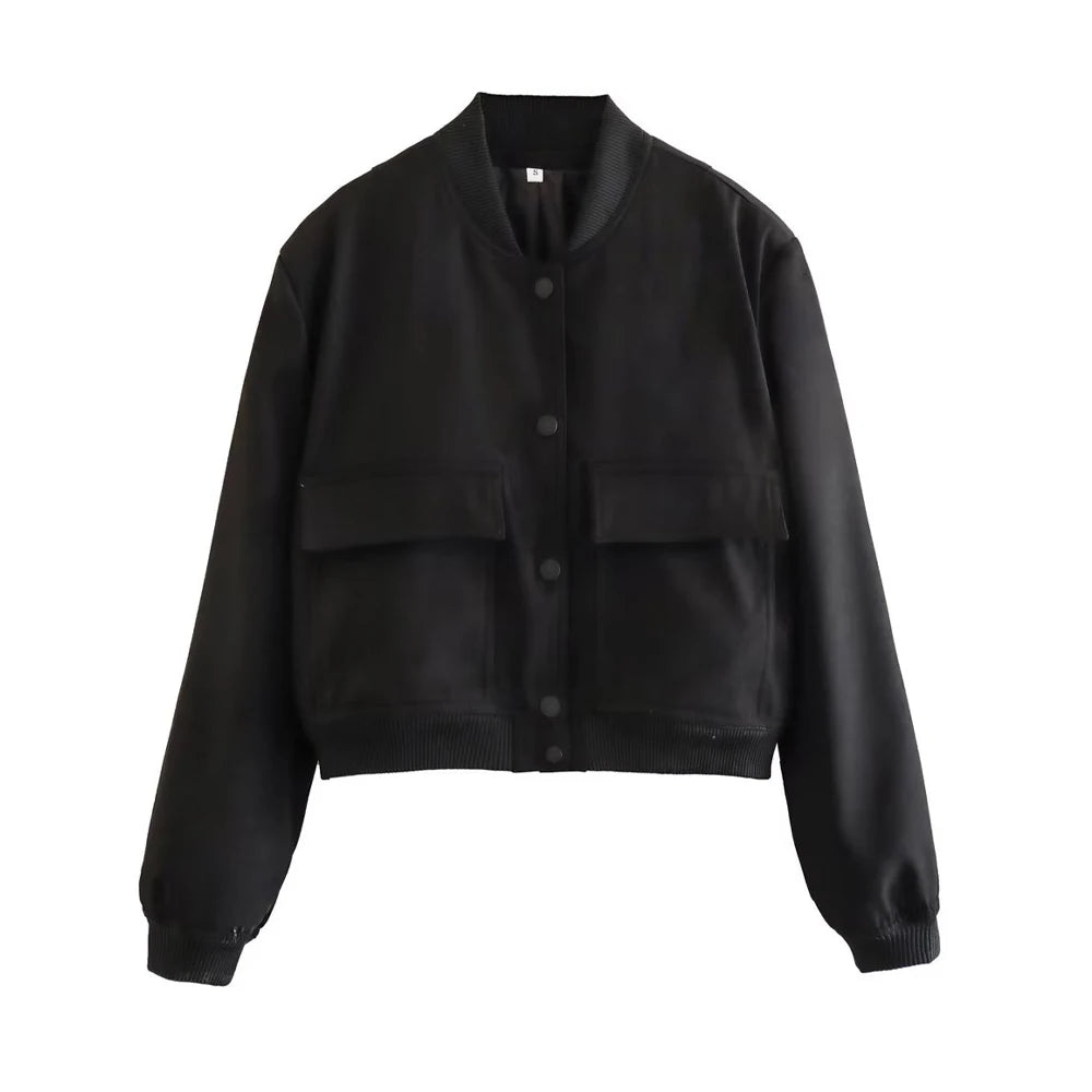 Veste Bomber Femme avec Poches Chic
