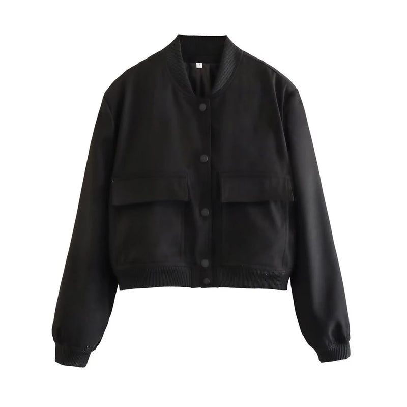 Veste Bomber Femme avec Poches Chic