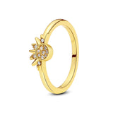 Bague en argent 925 avec un motif de couronne délicate sertie de zircons brillants