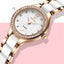 Montre Quartz Femme Luxe Céramique & Acier - Élégance Scintillante