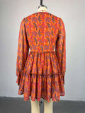 Robe Élégante à Imprimé Floral avec Col V