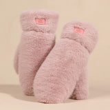 Gants Hiver Femme Poignet Fausse Fourrure Style Épais Doublure Cachemire