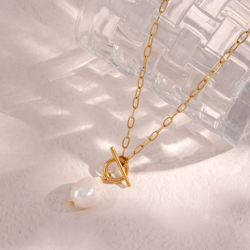 Collier avec pendentif Perles d'Eau Douce Élégant