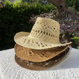 Chapeau Vintage en Paille Ajouré pour Femme - Style Harajuku avec Large Bord