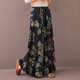 Pantalon Large Décontracté Femme avec Poches - Élégance au Style Rétro