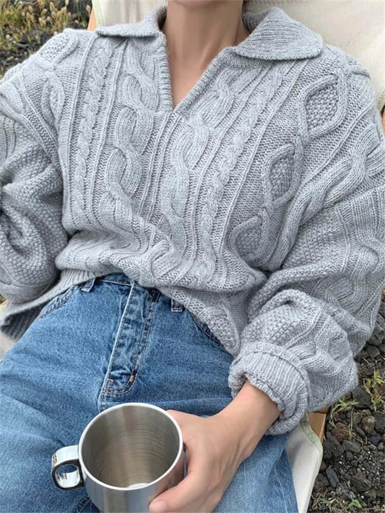Pull en tricot rétro pour femme