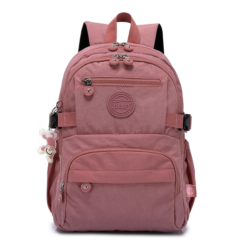 Women's Waterproof Nylon Backpack Minimalist Style with Adjustable Straps
