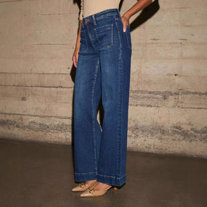 Jean large evasé à taille haute - Style Y2K