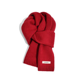 Écharpe Femme en Laine Mérinos Style Minimaliste Tricotée Unie Hiver Chaud