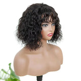 Wig BOB ondulée avec frange en cheveux humains