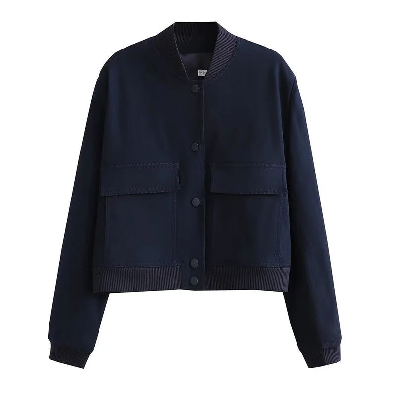 Veste Bomber Femme avec Poches Chic