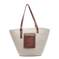 Sac d'Épaule Grand Format Tendance en Tissu Tressé