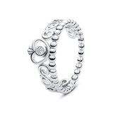 Bague en argent 925 avec des motifs de cœur entrelacés et des zircons, symbolisant l'amour