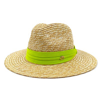 Chapeau en paille d'été à bord plat pour femme