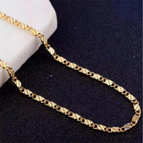 Collier chaîne maille marine argent 925 doré, vue de près
