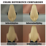 Perruque Longue Blonde Synthétique Densité 150 Pour Femme Cosplay