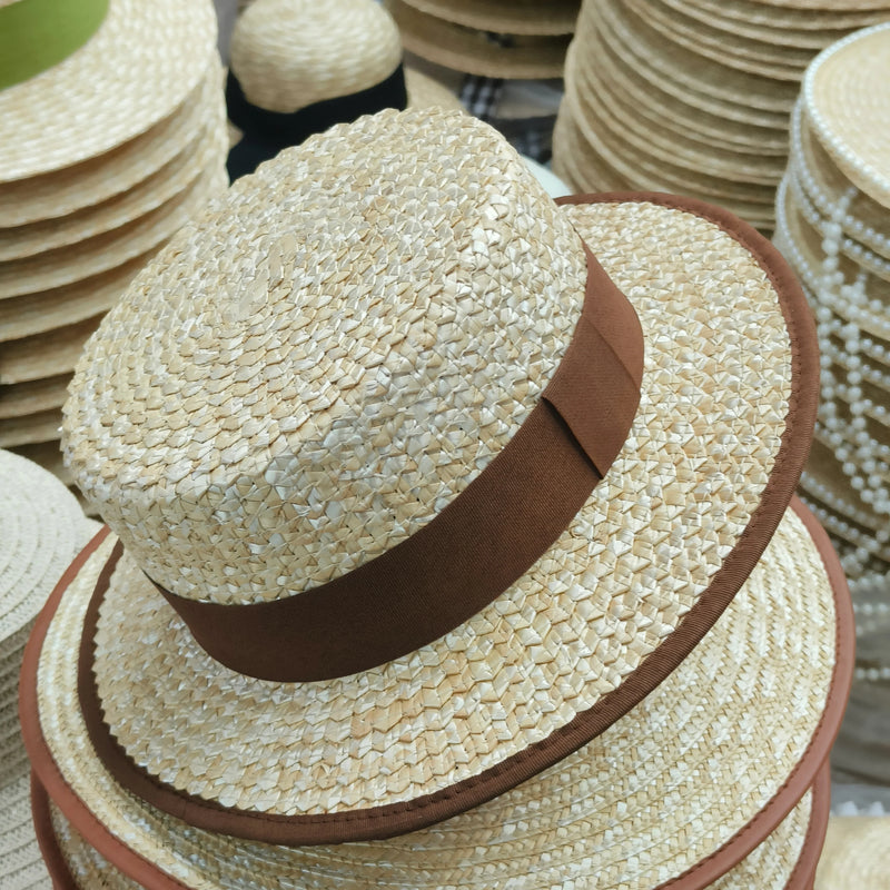 Chapeau Canotier en Paille pour Femme - Élégance et Protection Solaire