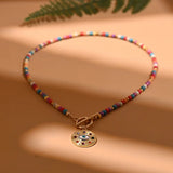 Colorful Stone Bead Choker Necklace for Women