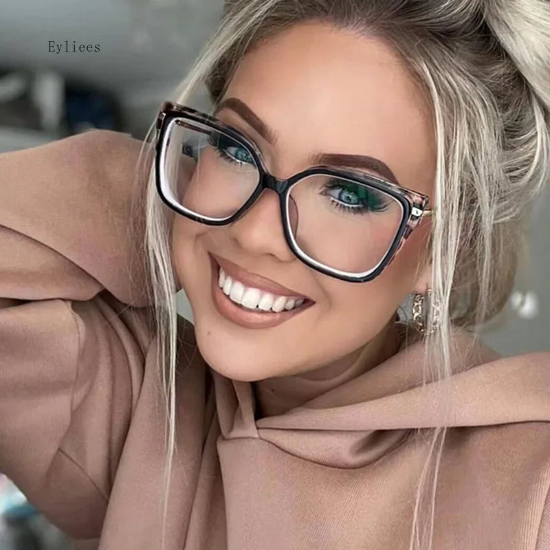 Lunettes Oversize Élégantes à Motif Léopard
