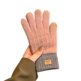 Gants Femme Tricotés Laine Cachemire Écran Tactile Intérieur Polaire Hiver
