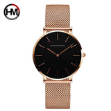 Montre femme Hannah Martin cadran rose gold et bracelet maille milanaise rose gold