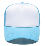 Casquette trucker maille bleu clair et blanc unie Emakujitia
