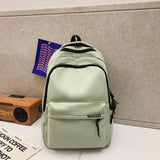 Black Large Capacity Nylon Backpack Simple Style for High School and College