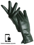 Gants Cuir Véritable Femme Hiver Fins Toucher Écran Doublure Velours Court