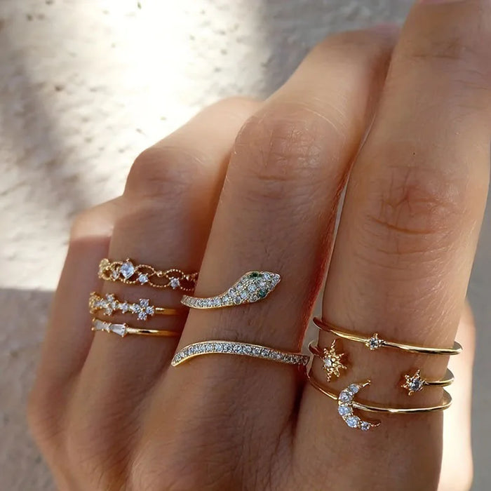 Bohemian style ring set