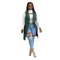 Gilet long sans manches élégant pour femme