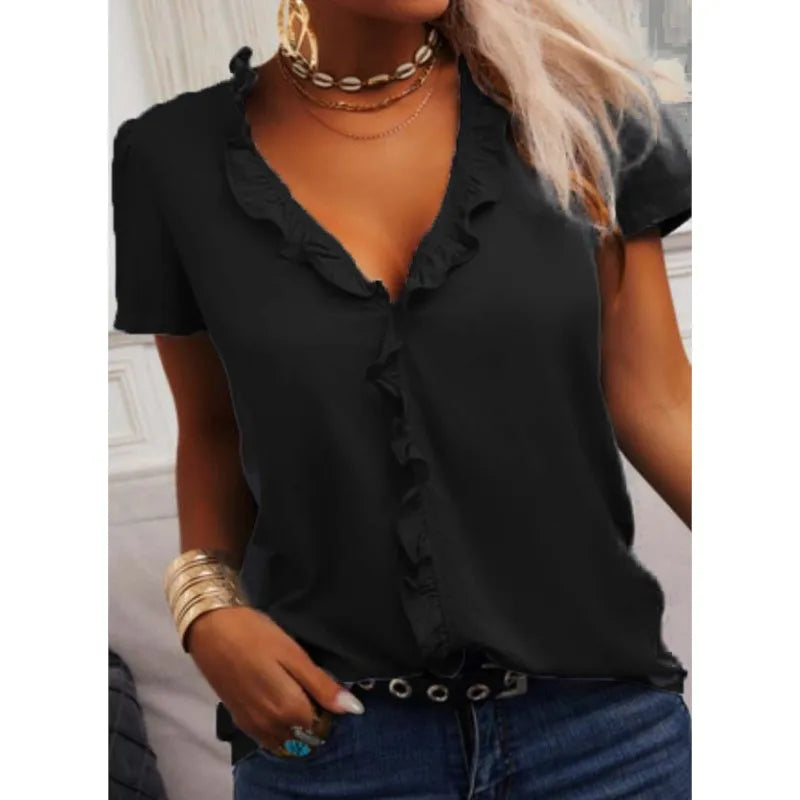 Blouse élégante en bleu clair pour femme