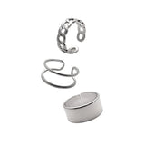 Stainless Steel Adjustable Ring Set
