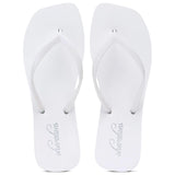 Paire de tongs blanches Shevalues vue de dessus