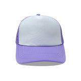 Casquette trucker maille bleu clair et blanc unie, vue de face