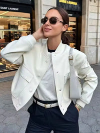 Veste Bomber Femme avec Poches Chic