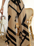 Pantalon Décontracté Femme à Imprimé Large - Élégance et Confort