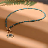 Colorful Stone Bead Choker Necklace for Women